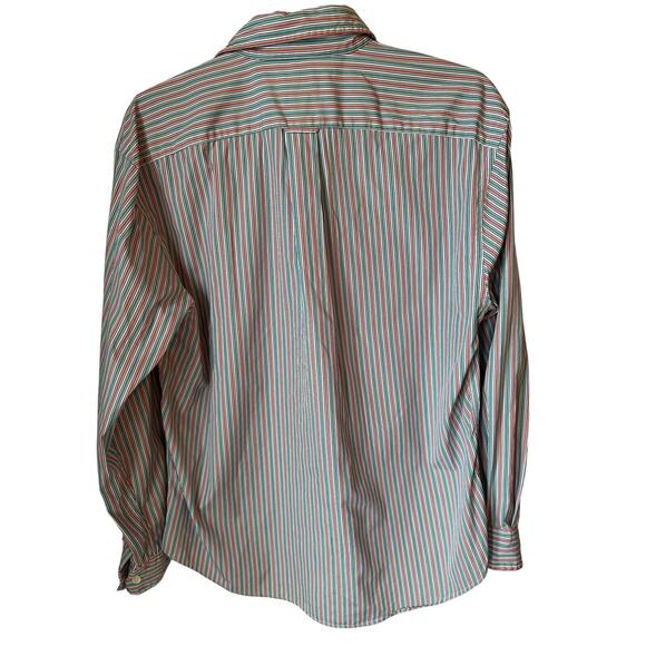VTG Faconnable Women’s Pink and Green Striped Preppy Button Down Shirt Size S - Picture 4 of 5